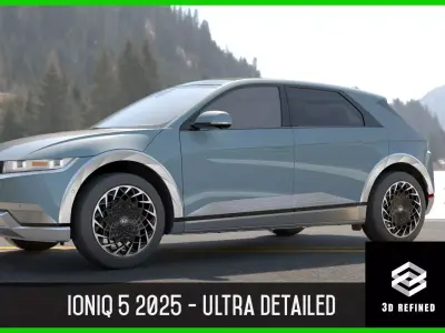 Ioniq 5 2024 -highres-Vray-Redshift-Unreal-Lightrigs included 3D model