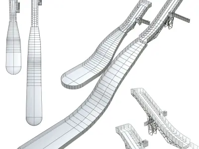 Ski Jump Small Hill Class Low-poly 3D model