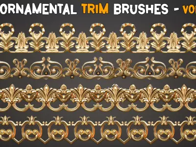 50 Gothic Trim Brushes - Vol 39 3D model