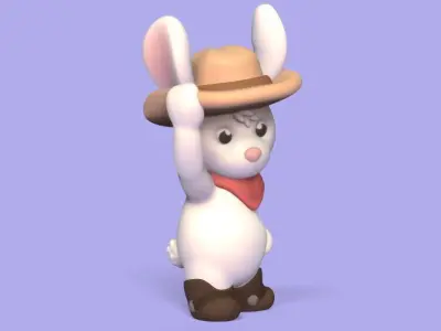Cowboy Rabbit 3D print model