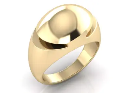 Cabochon ring bvlgari size55 3d print model 3D print model