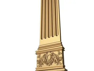Column Capital 1302 Low-poly 3D model