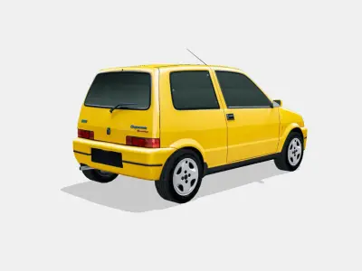 Fiat Cinquecento Sporting 1995 Low-poly 3D model