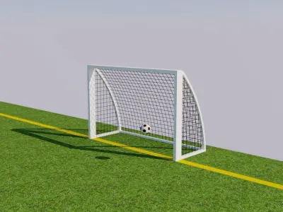 Playing field football soccer Low-poly 3D model