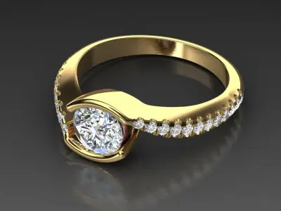 3D cad file ready to print BYPASS ENGAGEMENT RING 3D print model