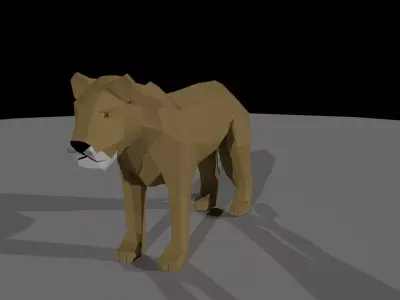 Lion Low Poly Cartoon Model Low-poly 3D model
