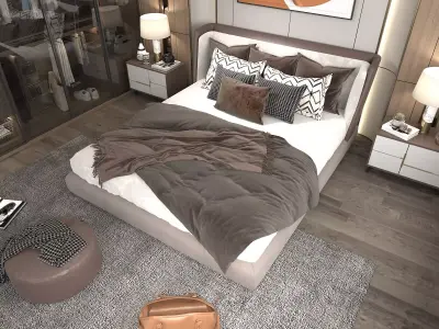 Modern Bedroom Scene 13 3D model