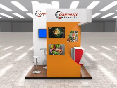 Exhibition Stand Booth stall 3x3m Height 376cm 3 Sides Open 3D model purchase