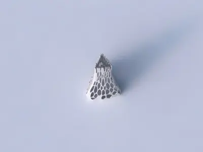 Vase grounded triangle with cracked organic lattice 2 3D print model