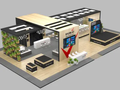 Exhibition Stand - 23m x 13m 3D model