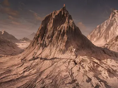 8k Realistic Desert Mountain 3d Model Free 3D model