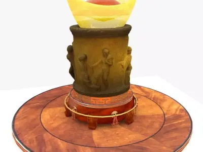 Chinese display stand with  pencil holder and yuanbao  3D model