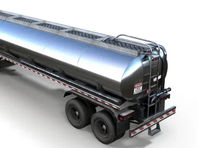 Industrial fuel trailer truck Low-poly 3D model