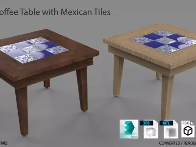 Small coffee table with Tiles 3D model