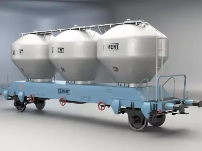 UGPPS Cement SIlos Railroad Car Low-poly 3D model