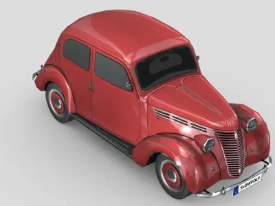 Fiat 1100 B 1949 Low-poly 3D model
