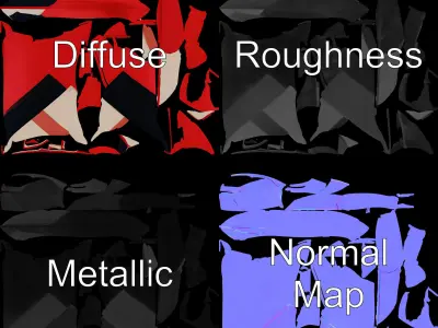 Geometric Pattern Cushion D Model Pack Low-poly 3D model