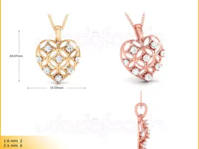 light weight yellow gold  diamond pendent -DOC-P8106 3D print model