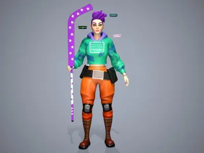 Stylized Jean Low-poly 3D model