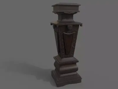 Victorian Decorative Collumn Low-poly 3D model
