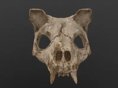 Cat Skull Mask Low-poly 3D model