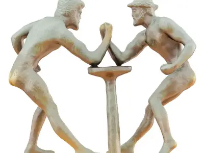 Sculpture of Greeks wrestling in their arms 3D model