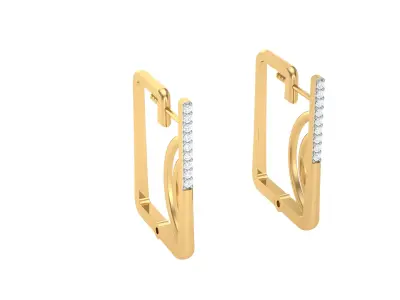 Women Earrings STL OBJ FBX Renders Details 3D print model