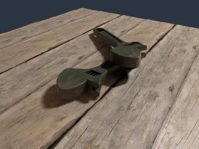 3D Adjustable wrench 3D model