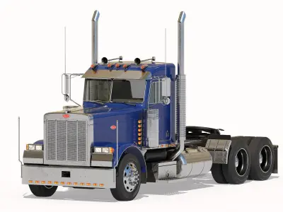 Truck 379 with interior  3D model