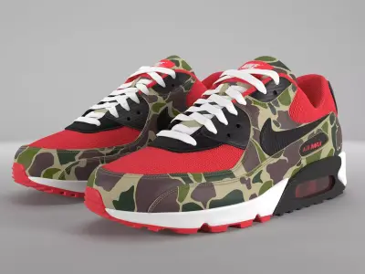 Air Max 90 Reverse Duck Camo PBR Low-poly 3D model
