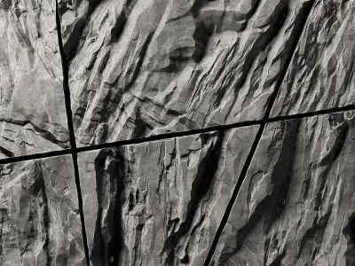 Stone rock wall splinter slab n2 3D model