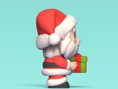 Santa Claus with Present 3D print model