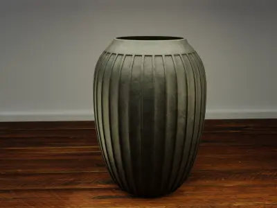 Decorative Groove Vase Low-poly 3D model