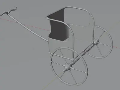 Egyptian Chariot Military Tutankhamen Treasure Low Res Low-poly 3D model