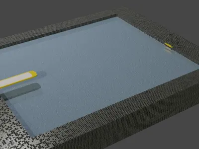 Diving board and ladder 3D model
