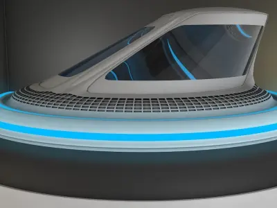 SpaceShip futuristic toilet with lights on top Free 3D model