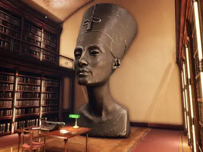 library Low-poly 3D model
