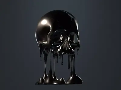 Floating Dripping Skull Model 3D model
