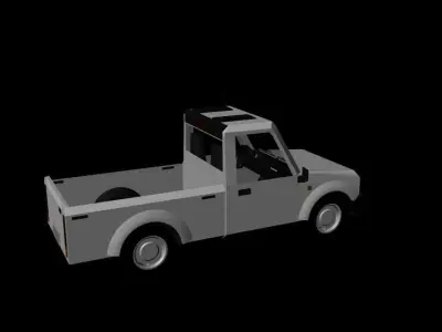 Mini Pickup Truck Low-Poly Low-poly 3D model