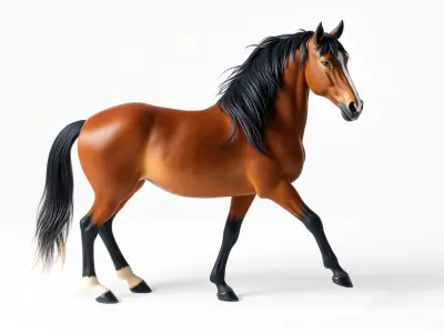Bay Arabian Horse with Brown Coat and Black Mane Low-poly 3D model
