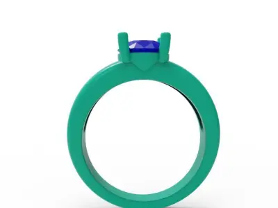  Solitaire Engagement Ring 08 3D print model