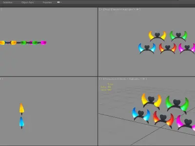 Demon horn luminous hair hoops - head decorations Low-poly 3D model