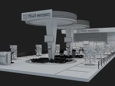  Booth Exhibition Stand a449c 3D model
