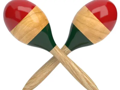 Wooden Maraca 3D model