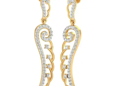Women Earring 3DM STL OBJ FBX Render Details 3D print model order