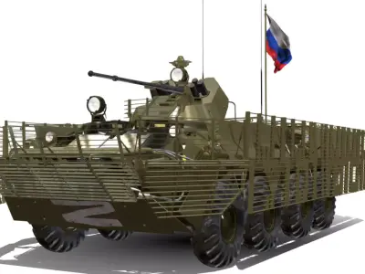 BTR 80 A 8X8 RUSSO  Low-poly 3D model