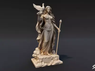 Hera Statue Low-poly 3D model