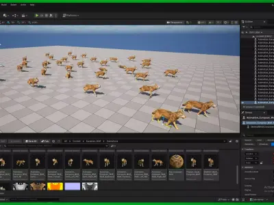 Eurasian Grey Wolf Low-poly 3D model