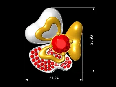 Luxury Clover Diamond Pendant  305 3D print model