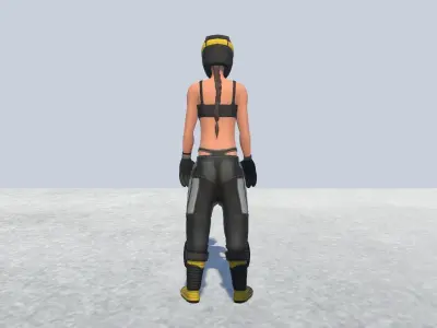 Dirt biker- Avatar Female Biker Low-poly 3D model
